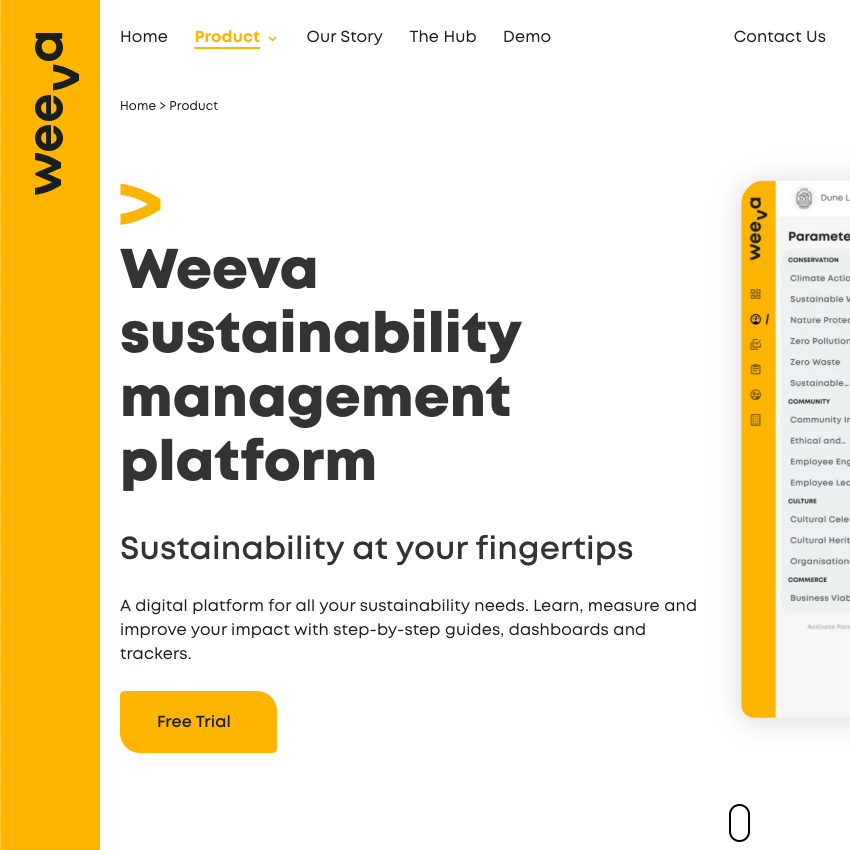 Weeva screenshot Weeva website screenshot